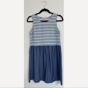 Skies Are Blue Striped Chambray Dress